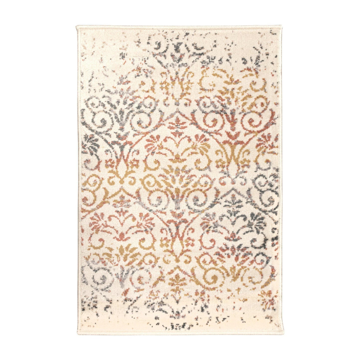 Ulani Contemporary Oriental Distressed Damask Rug FredCo