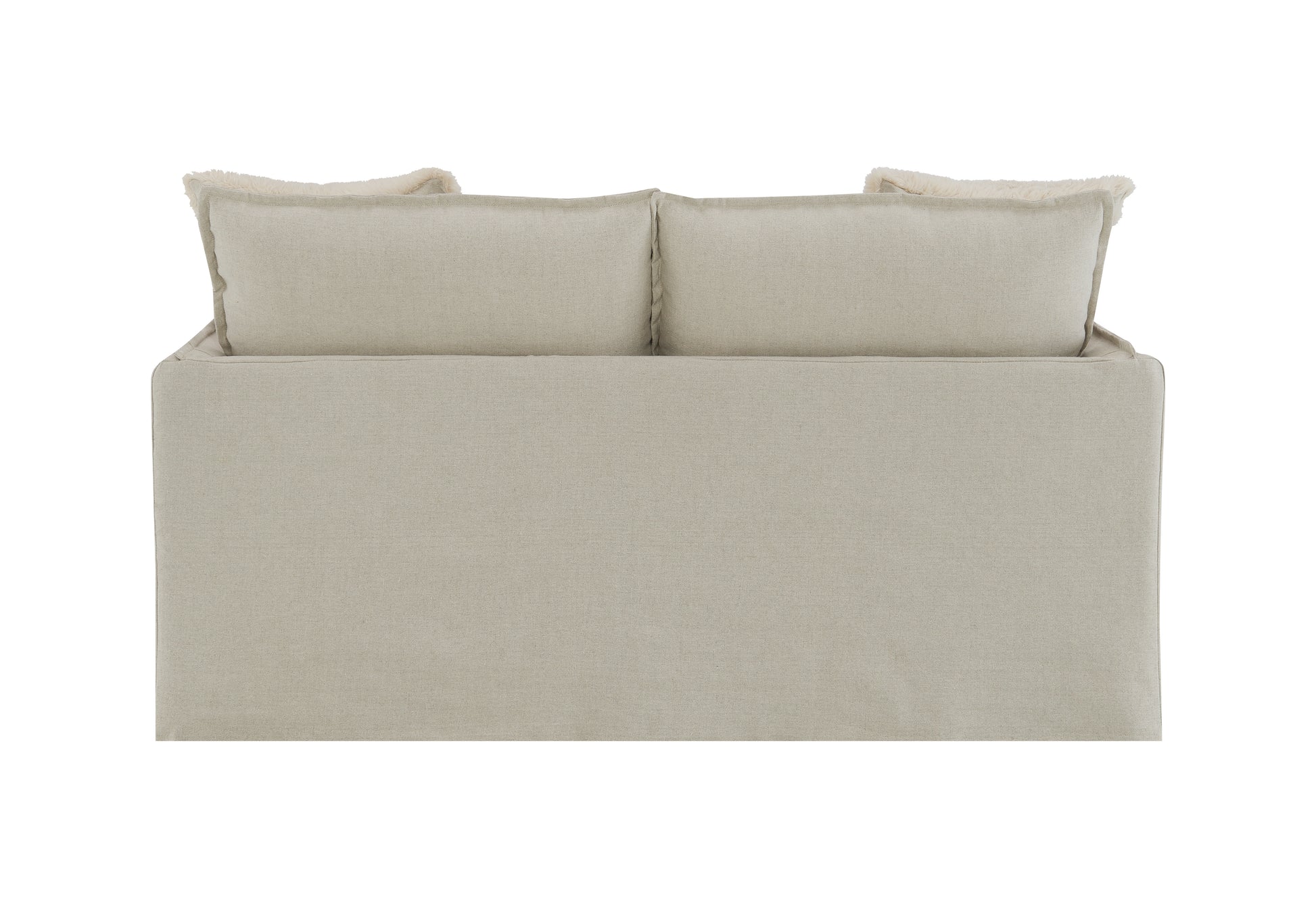 Upendo Pattern Fabric, Beige Yakety Yak Sand & Beige Linen Loveseat w/2 Toss Pillows FredCo