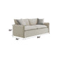 Upendo Pattern Fabric, Beige Yakety Yak Sand & Beige Linen Sofa w/2 Toss Pillows FredCo