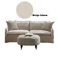Upendo Pattern Fabric, Beige Yakety Yak Sand & Beige Linen Sofa w/2 Toss Pillows FredCo