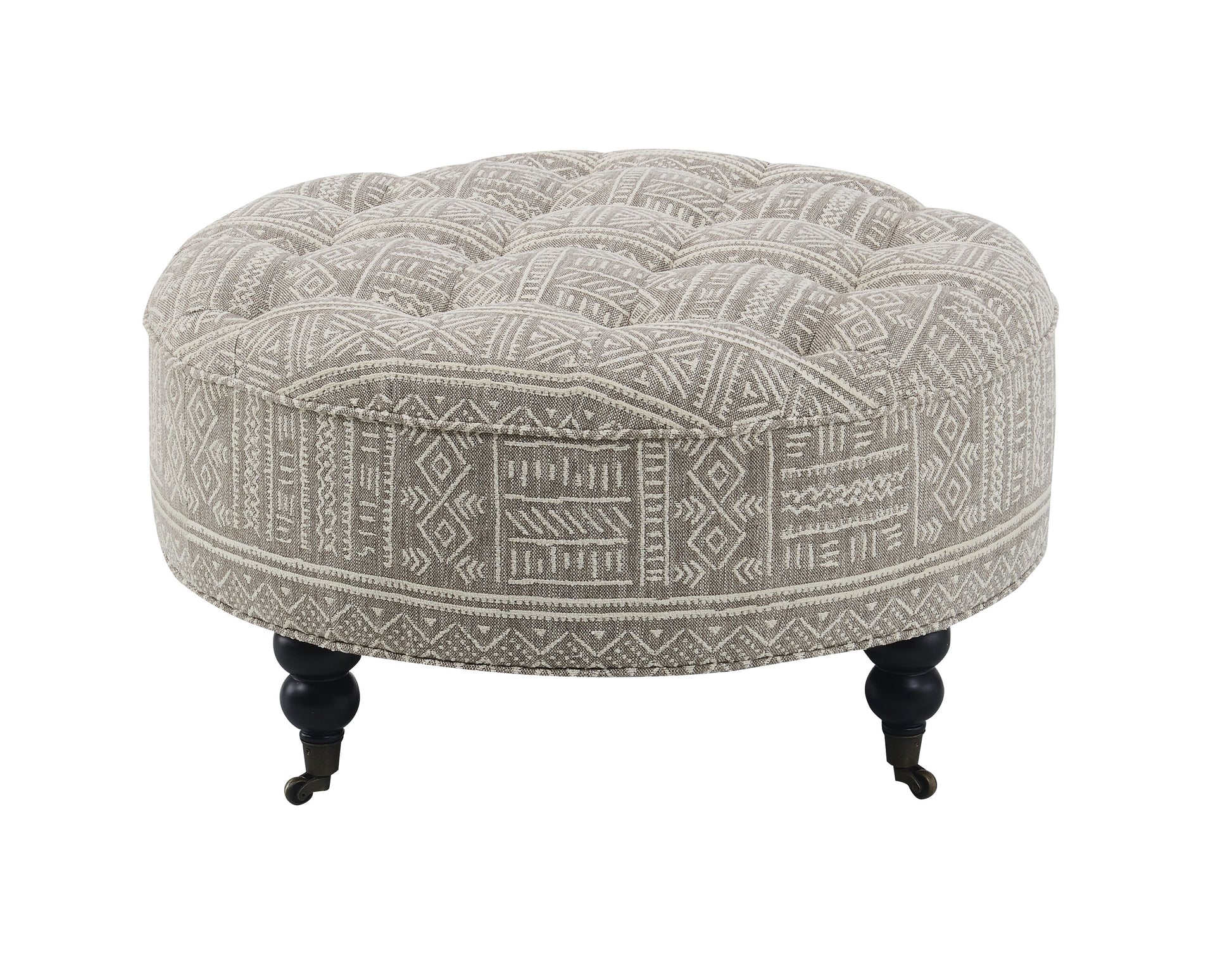 Upendo Pattern Fabric Ottoman w/Casters FredCo