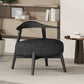 Modern black accent chair with fabric seat in stylish living room, FredCo International furniture