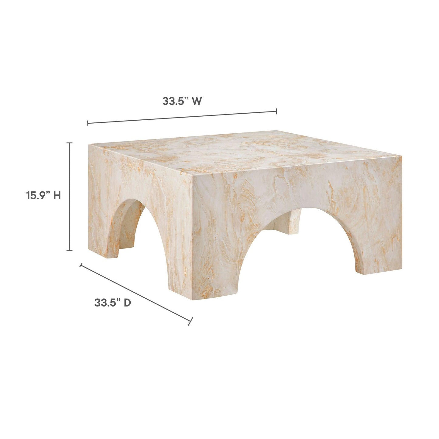 Valen Indoor - Outdoor Patio Arched Concrete Coffee Table by Modway FredCo