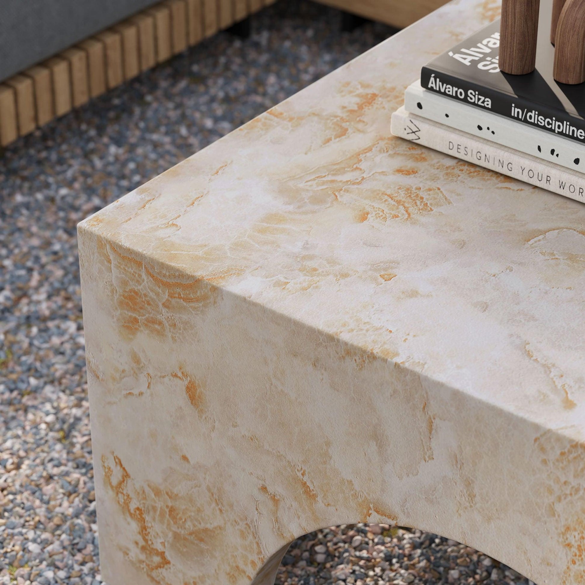 Valen Indoor - Outdoor Patio Arched Concrete Coffee Table by Modway FredCo