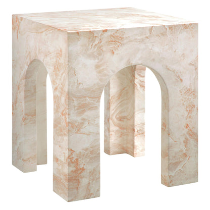 Valen Square Indoor - Outdoor Patio Arched Concrete Side Table by Modway FredCo