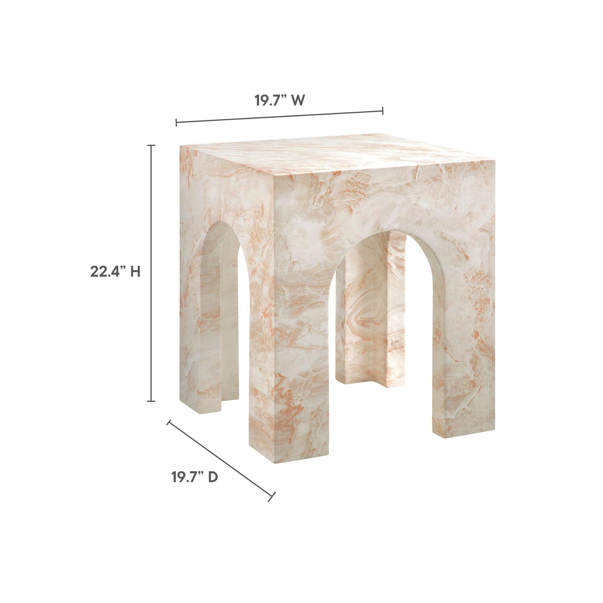 Valen Square Indoor - Outdoor Patio Arched Concrete Side Table by Modway FredCo