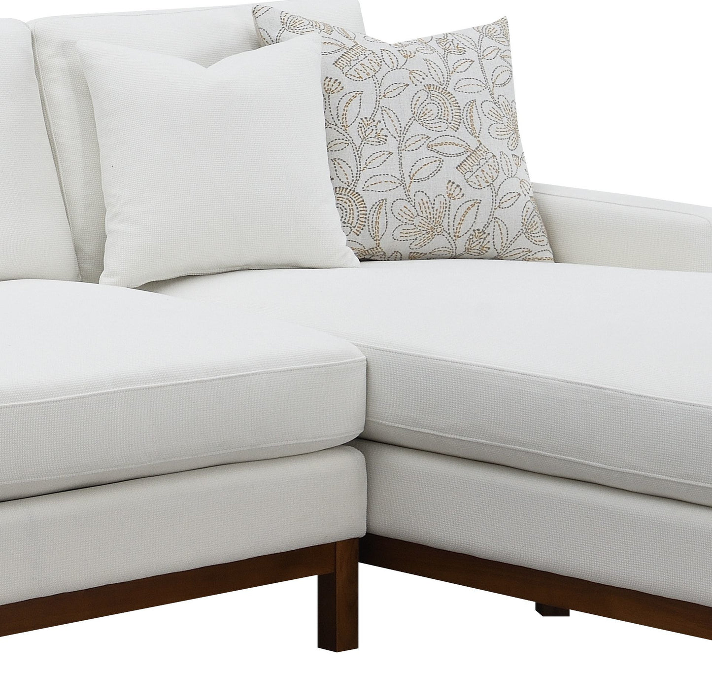Valiant Ivory Chenille Sectional Sofa W/4 Pillows FredCo