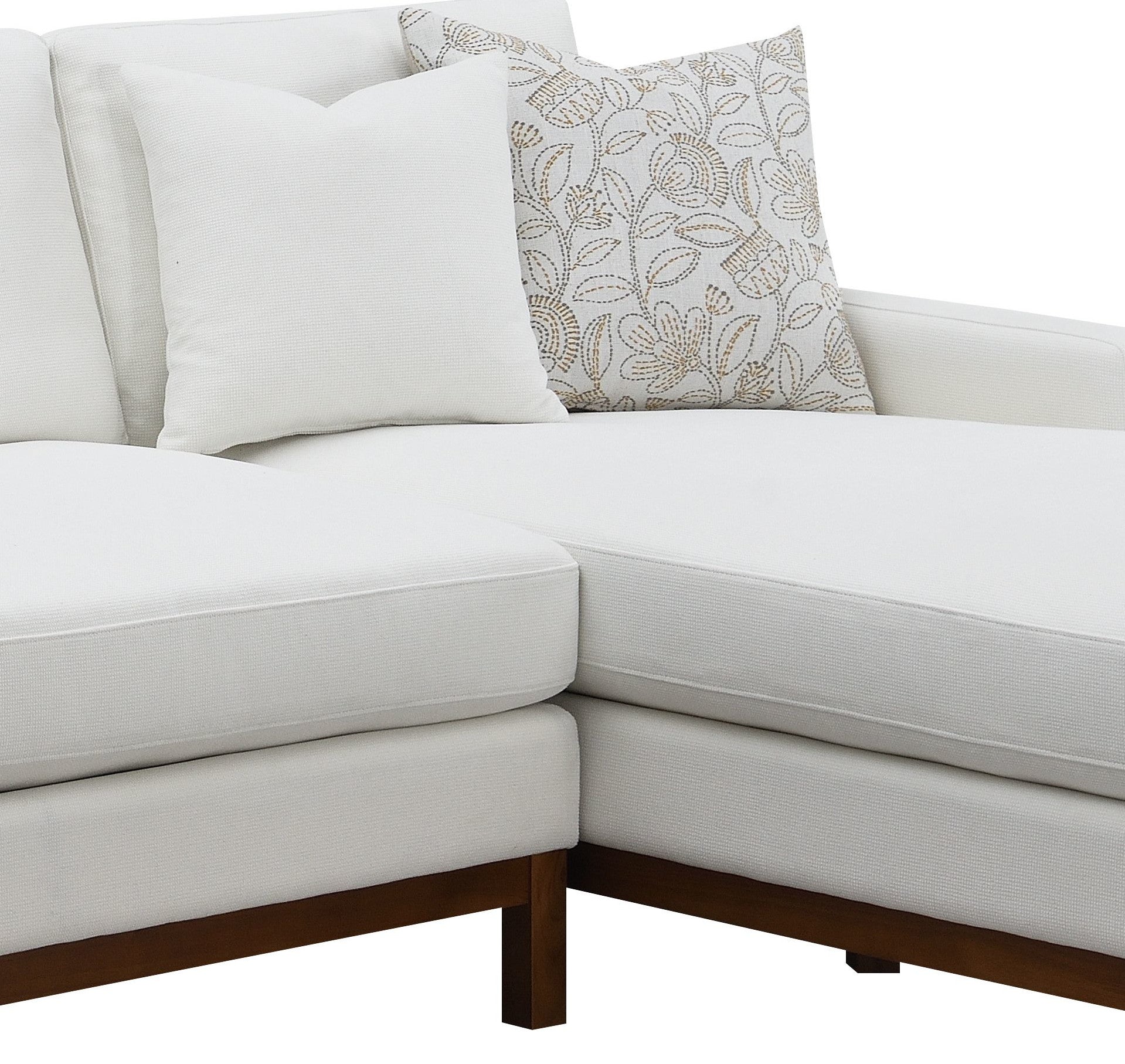 Valiant Ivory Chenille Sectional Sofa W/4 Pillows FredCo