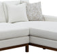 Valiant Ivory Chenille Sectional Sofa W/4 Pillows FredCo