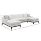 Valiant Ivory Chenille Sectional Sofa W/4 Pillows FredCo