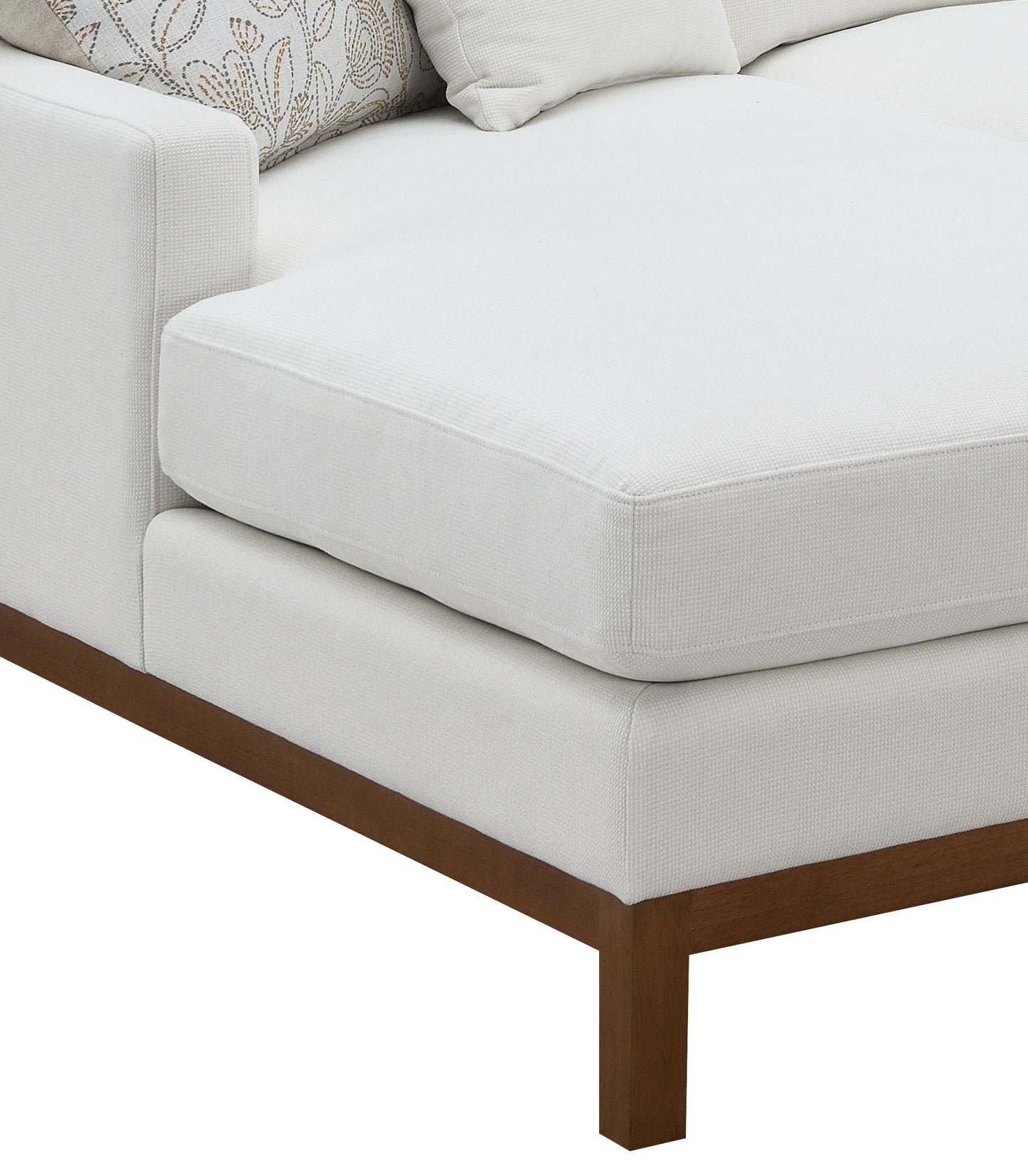 Valiant Ivory Chenille Sectional Sofa W/4 Pillows FredCo