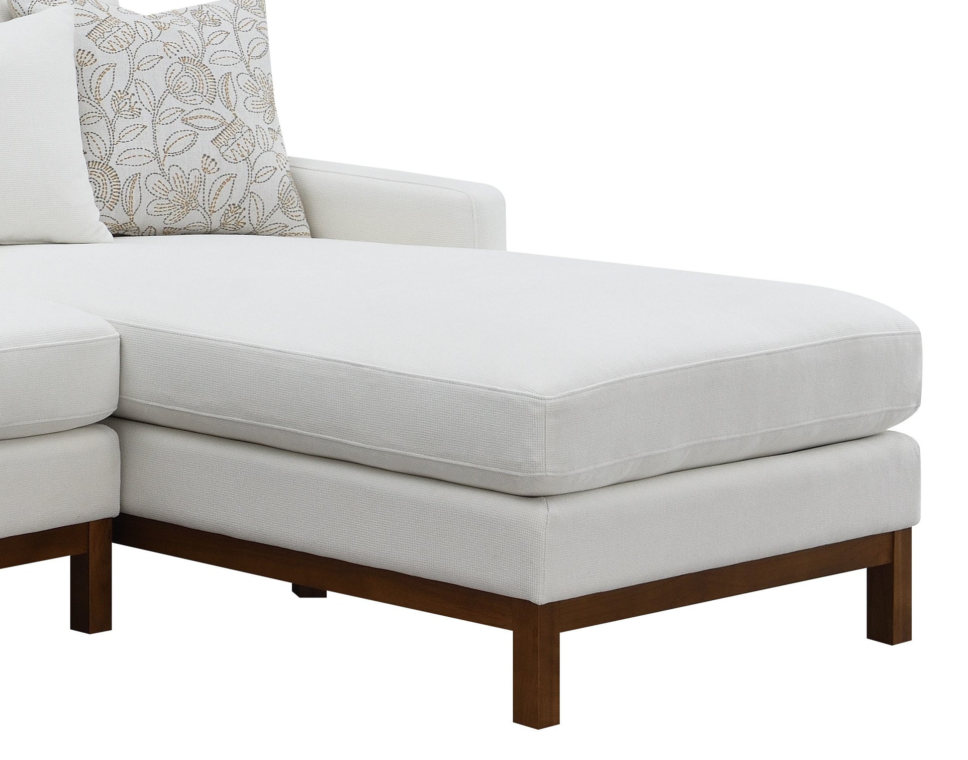 Valiant Ivory Chenille Sectional Sofa W/4 Pillows FredCo