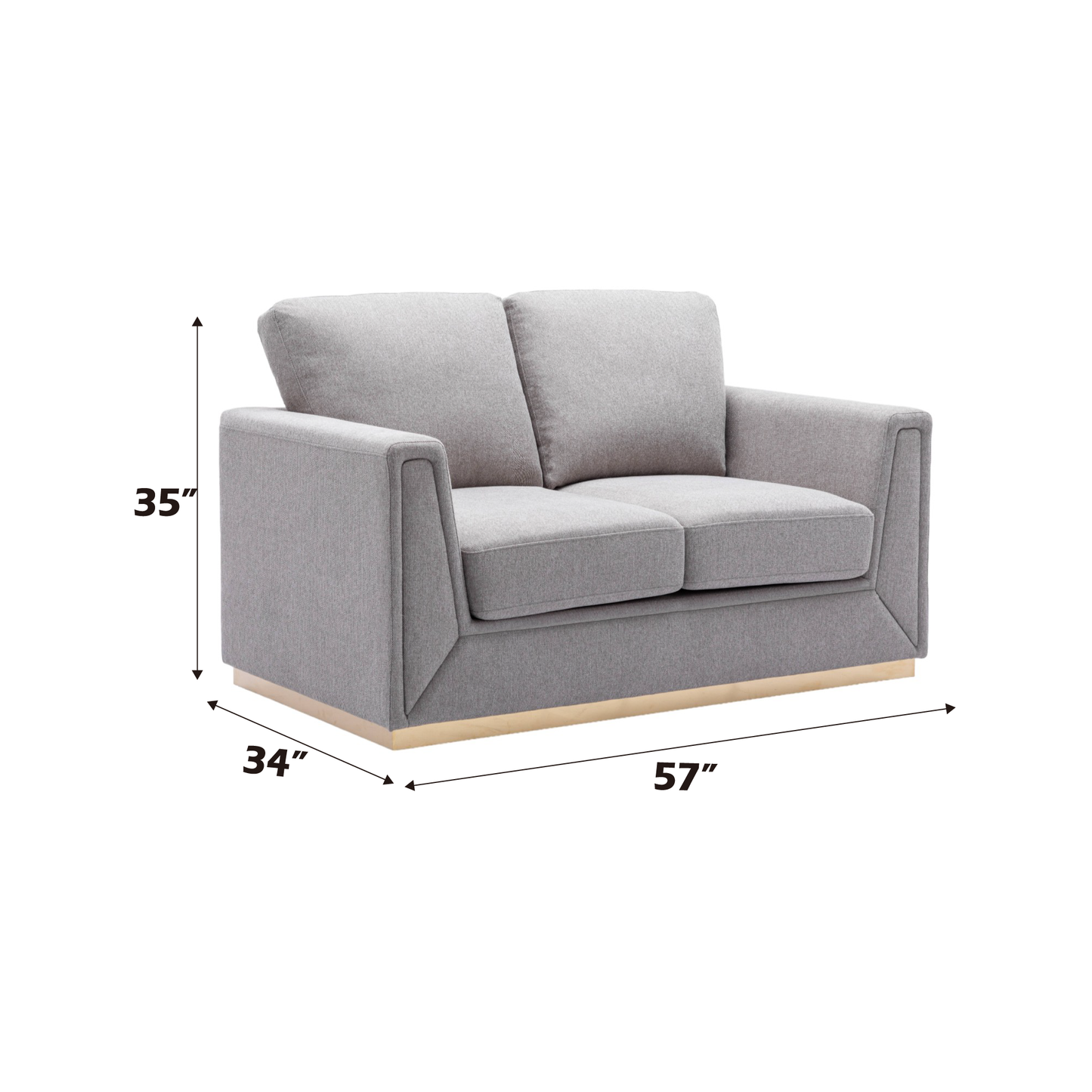 Valin Gray Linen Loveseat for Living Room, Meeting Room and Small Apartment FredCo