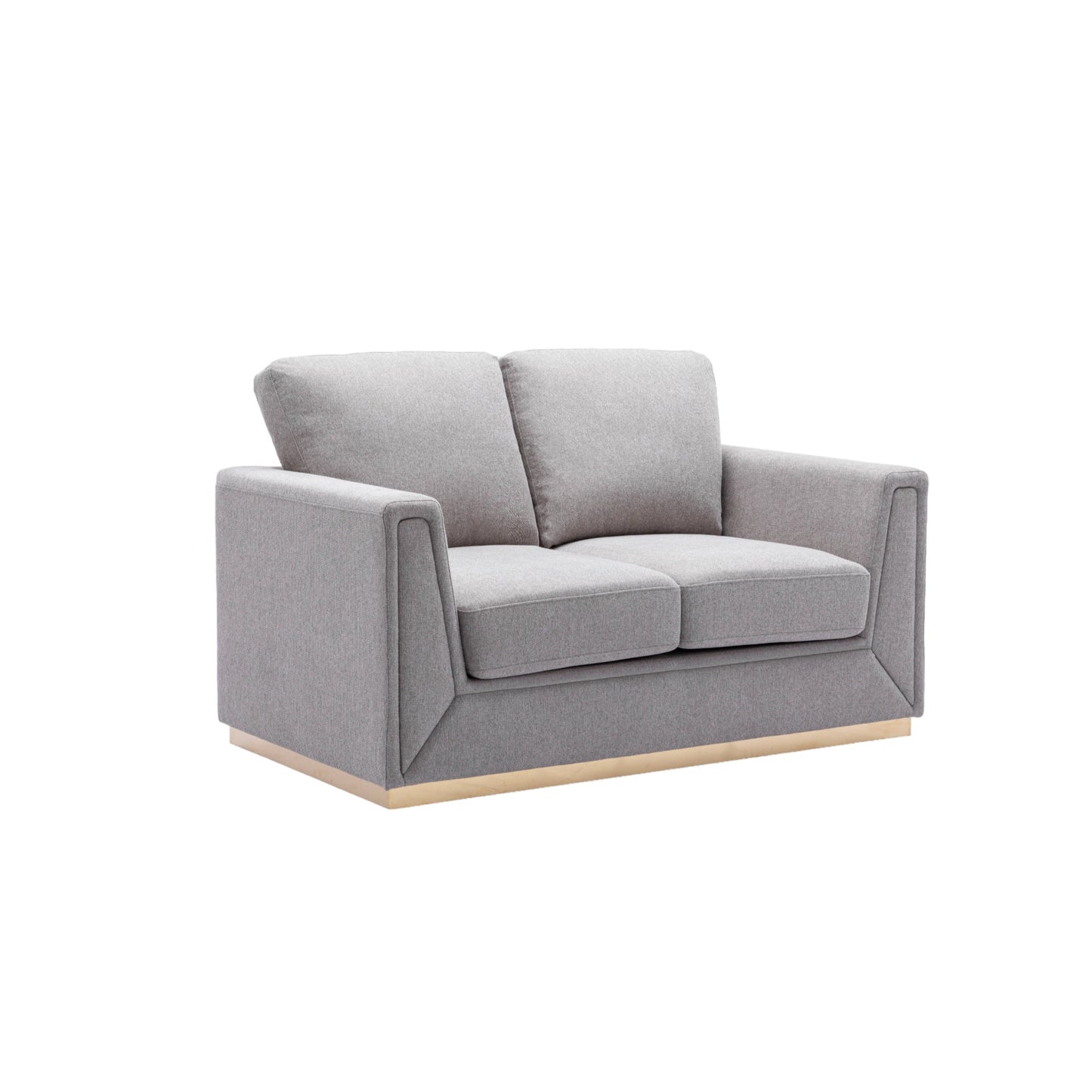 Valin Gray Linen Loveseat for Living Room, Meeting Room and Small Apartment FredCo