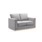 Valin Gray Linen Loveseat for Living Room, Meeting Room and Small Apartment FredCo