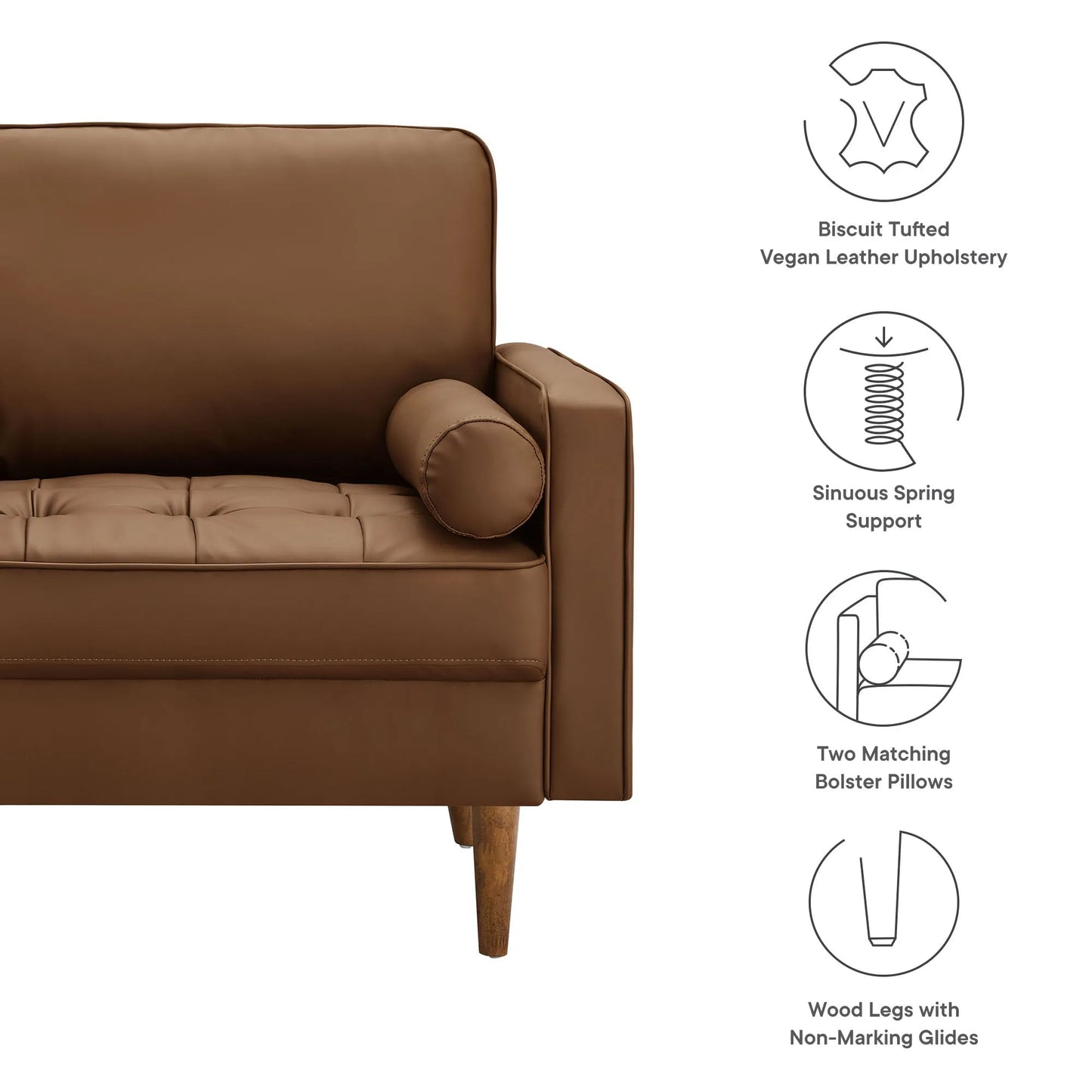 Valour Tufted Vegan Leather Accent Armchair by Modway EEI-6971 FredCo