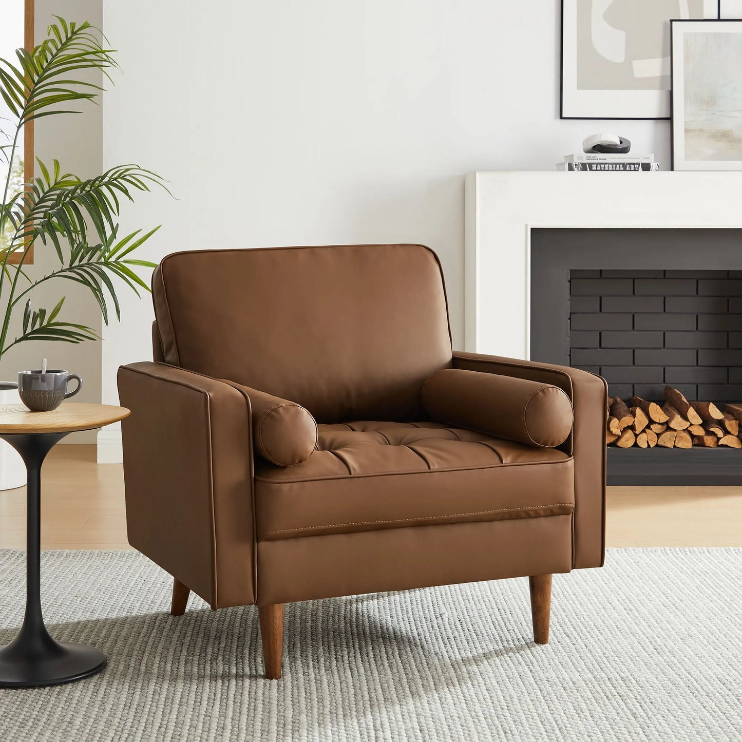 Valour Tufted Vegan Leather Accent Armchair by Modway EEI-6971 FredCo