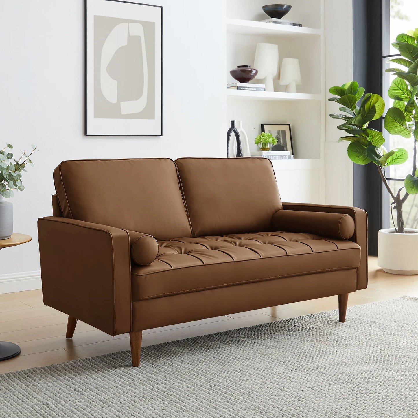 Valour Tufted Vegan Leather Loveseat by Modway EEI-6972 FredCo
