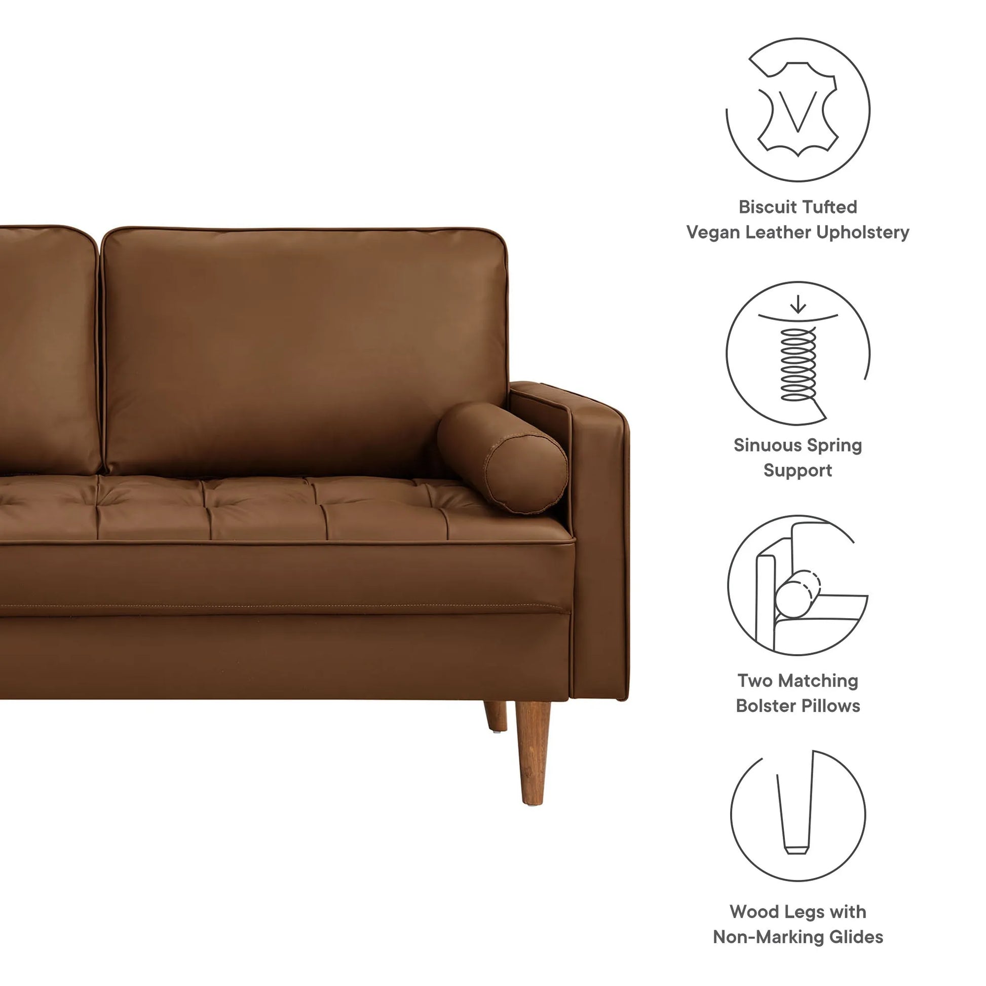 Valour Tufted Vegan Leather Loveseat by Modway EEI-6972 FredCo