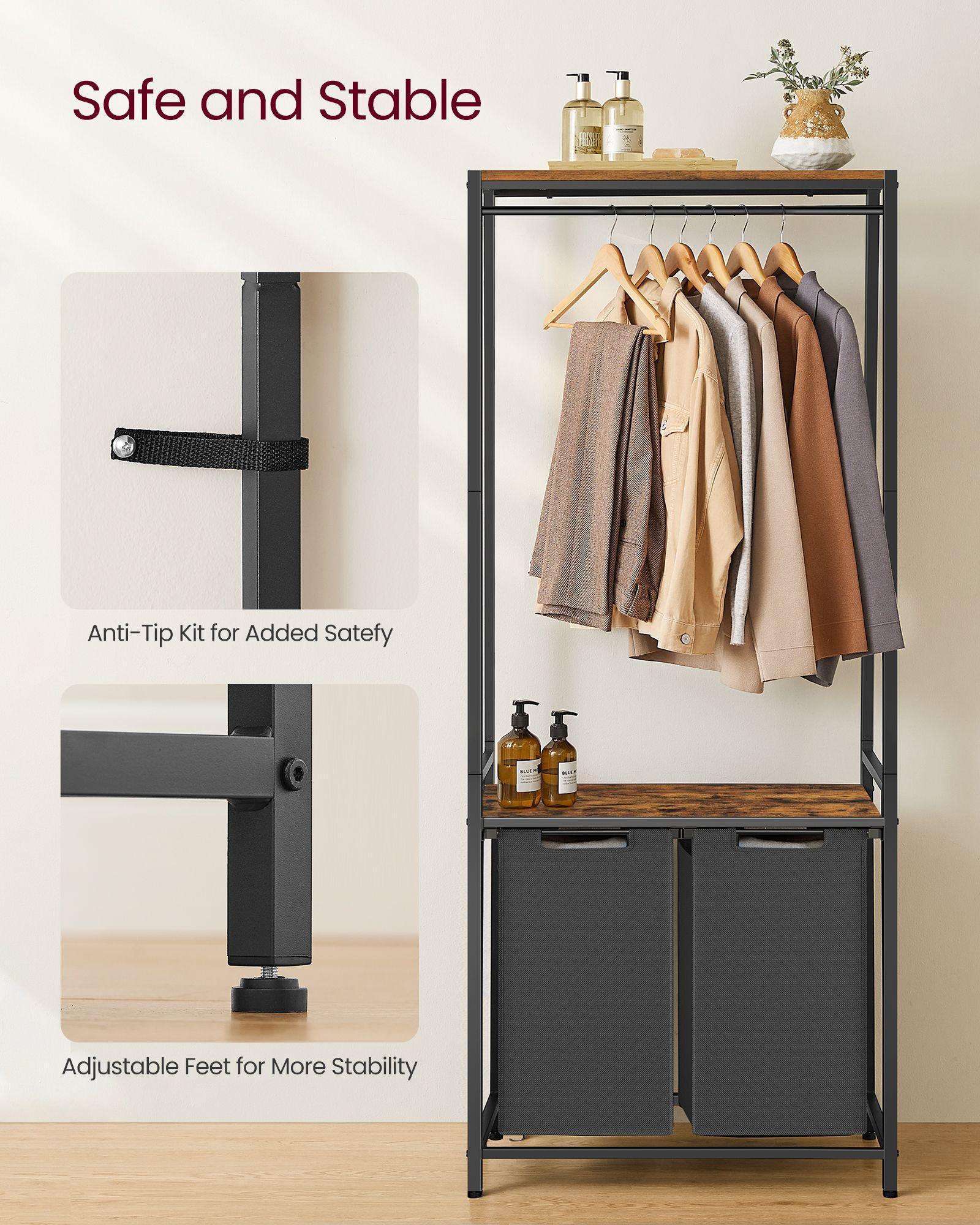 VASAGLE 2-Section Laundry Hamper FredCo