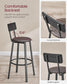 VASAGLE 29.7-Inch Barstools with Back and Footrest FredCo