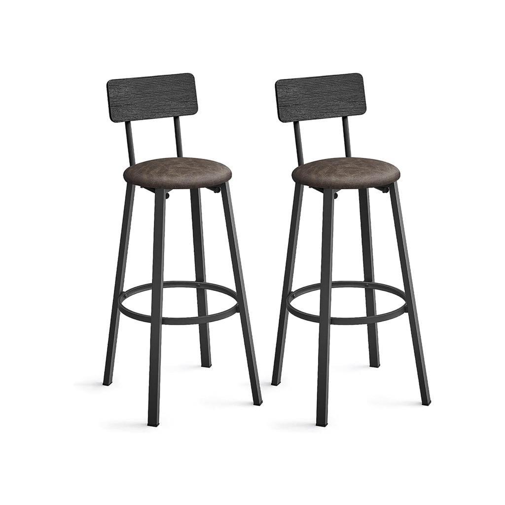 VASAGLE 29.7-Inch Barstools with Back and Footrest FredCo