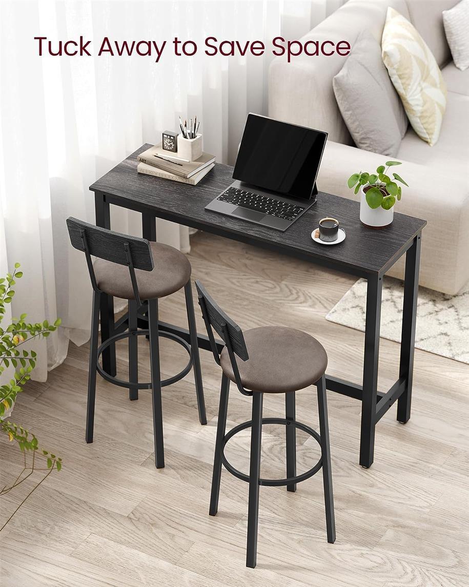 VASAGLE 29.7-Inch Barstools with Back and Footrest FredCo
