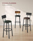 VASAGLE 29.7-Inch Barstools with Back and Footrest FredCo