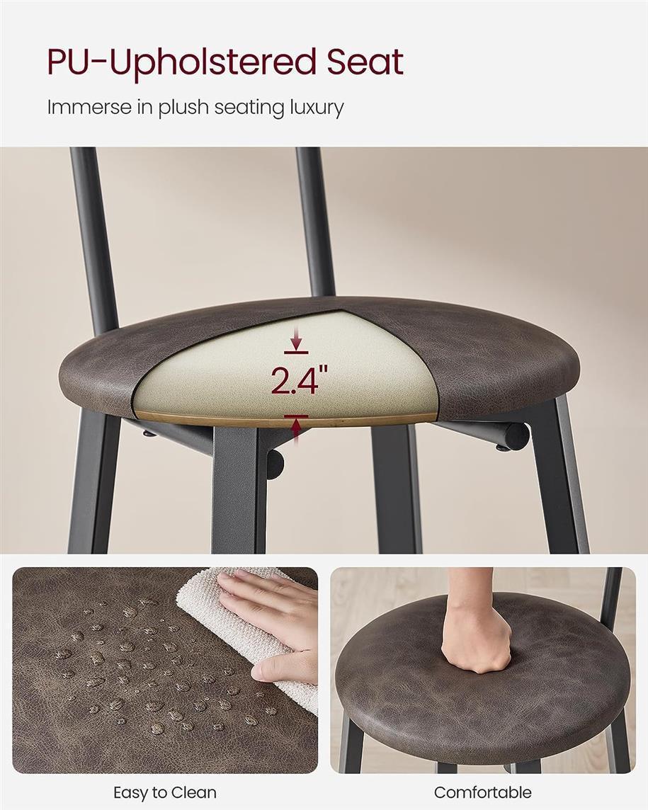 VASAGLE 29.7-Inch Barstools with Back and Footrest FredCo