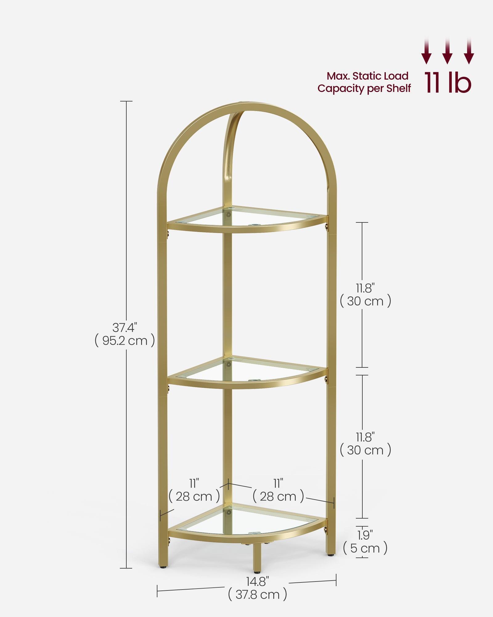 VASAGLE 3-Tier Corner Shelf Stand FredCo