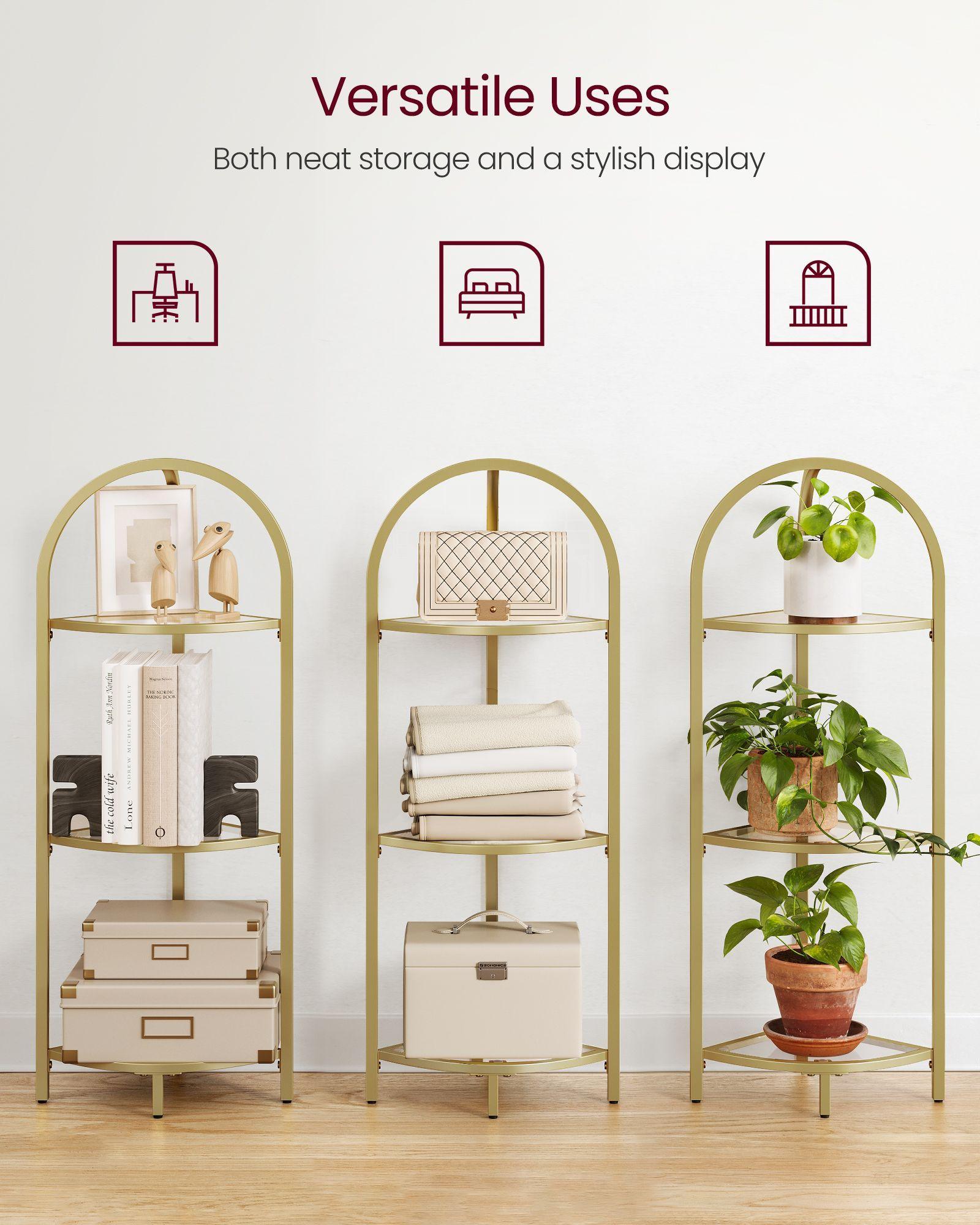 VASAGLE 3-Tier Corner Shelf Stand FredCo