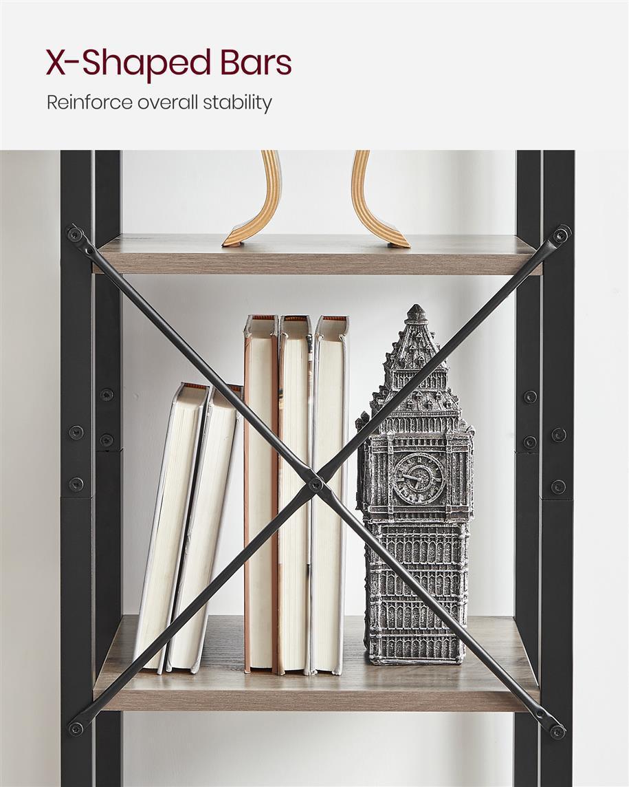 VASAGLE 5 Tier Bookcase Storage Shelf FredCo