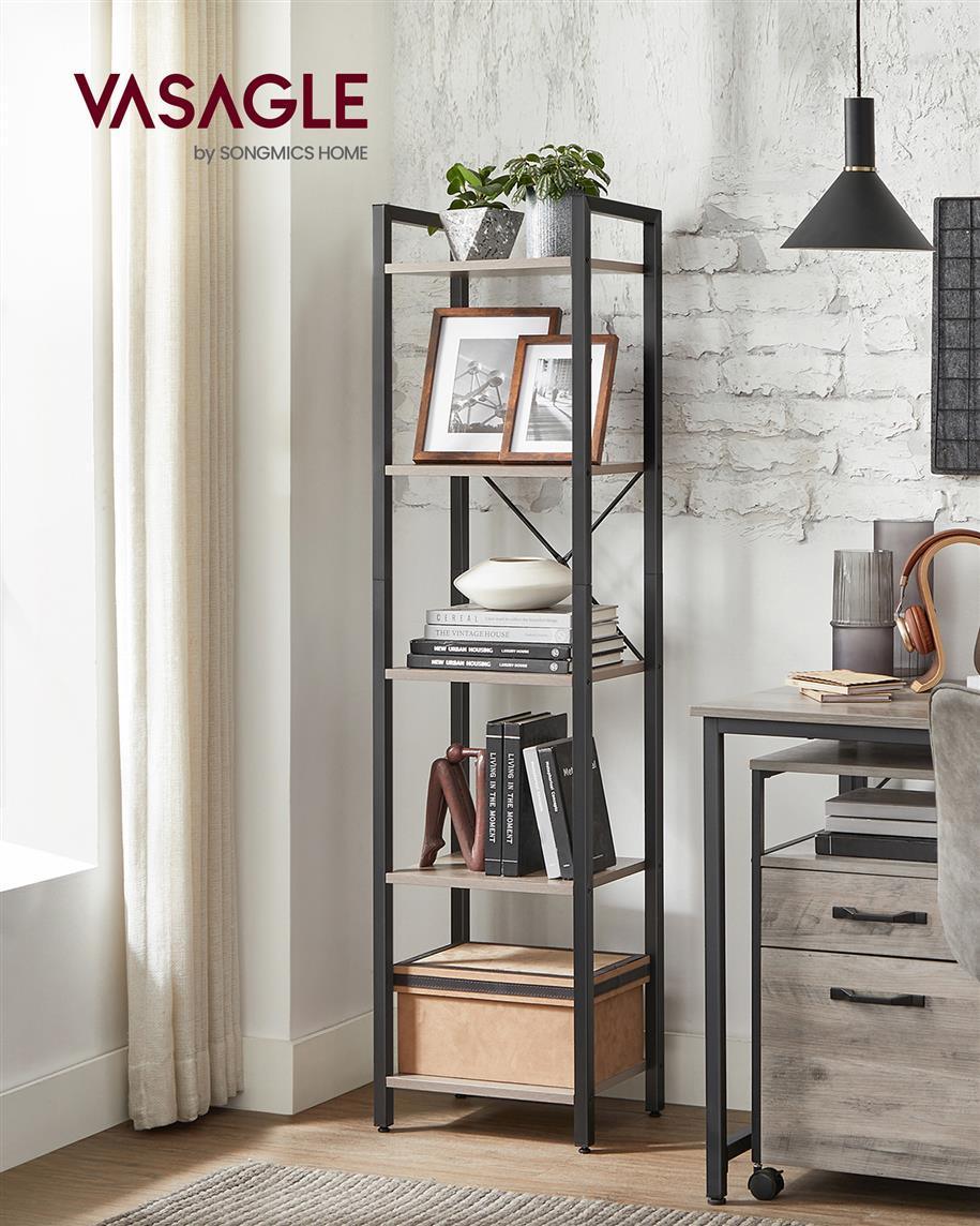 VASAGLE 5 Tier Bookcase Storage Shelf FredCo