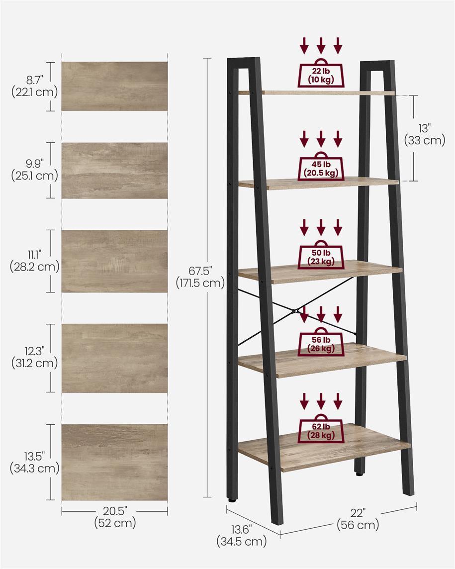 VASAGLE 5-Tier Storage Rack FredCo