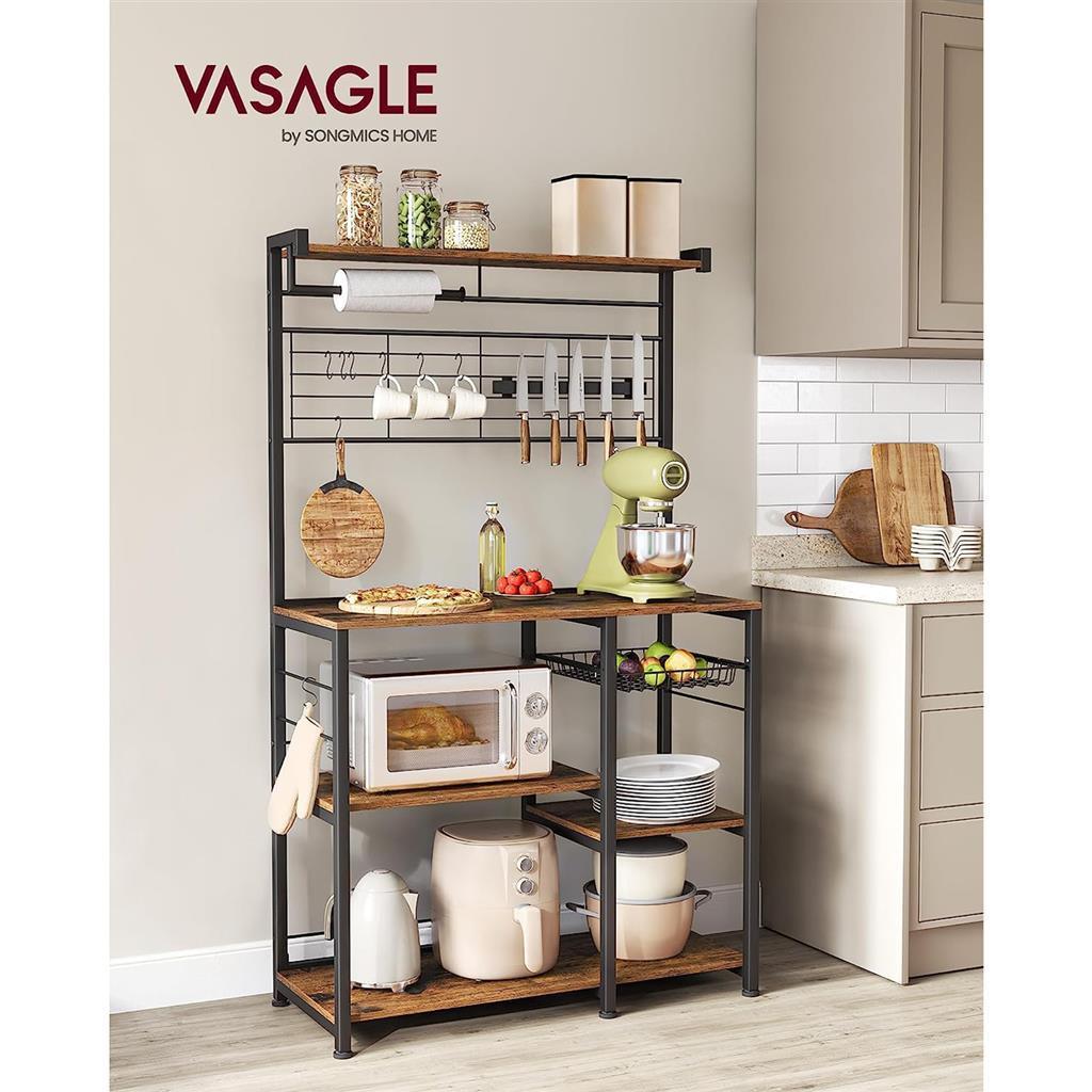 VASAGLE Bakers Rack with Magnetic Knife Holder FredCo