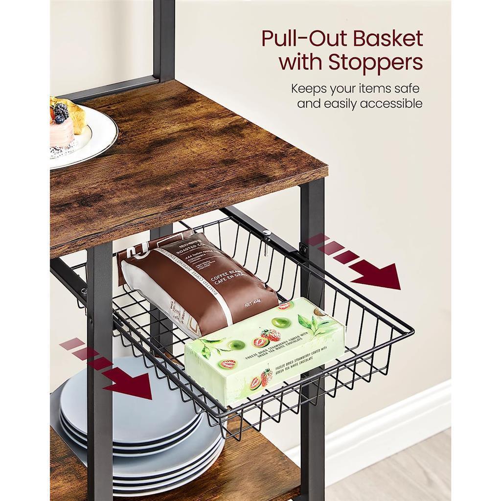 VASAGLE Bakers Rack with Magnetic Knife Holder FredCo
