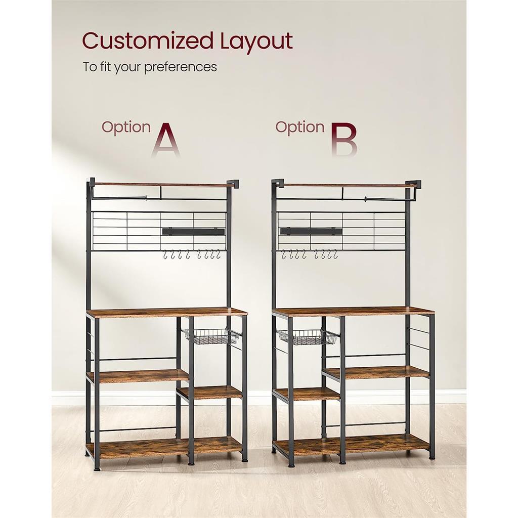 VASAGLE Bakers Rack with Magnetic Knife Holder FredCo