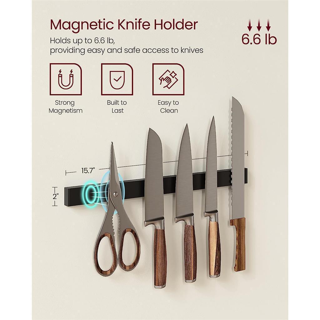VASAGLE Bakers Rack with Magnetic Knife Holder FredCo