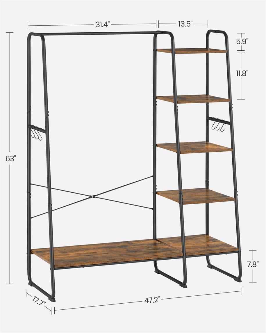 VASAGLE Clothing Rack with Shoe Shelf FredCo