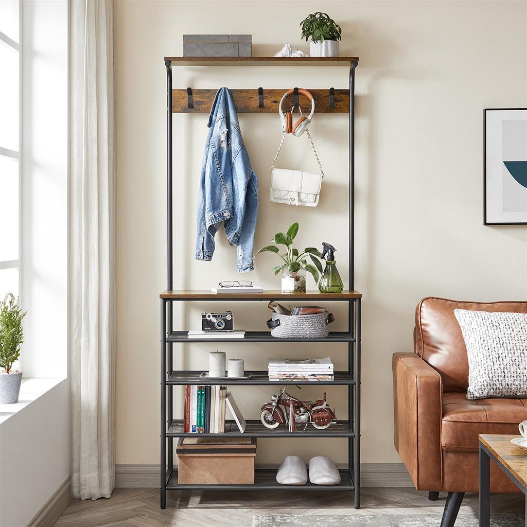 VASAGLE Hall Tree with Shoe Bench FredCo
