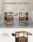 VASAGLE Nightstand with Charging Station FredCo