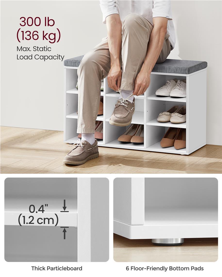 VASAGLE Shoe Bench with 9 Compartments FredCo