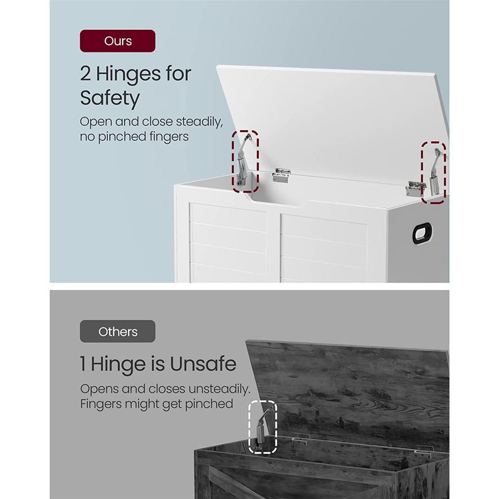 VASAGLE Storage Trunk with 2 Safety Hinges FredCo