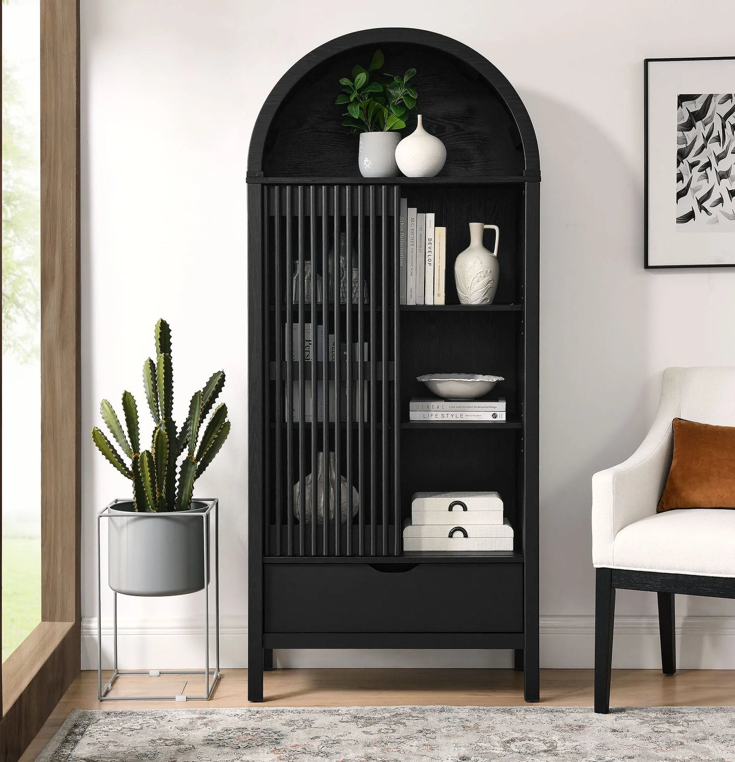 Vaughn 71" Arched Storage Display Cabinet by Modway EEI-7167 FredCo