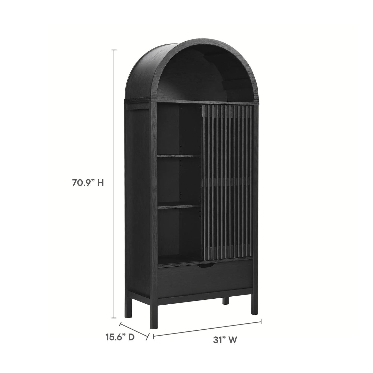 Vaughn 71" Arched Storage Display Cabinet by Modway EEI-7167 FredCo