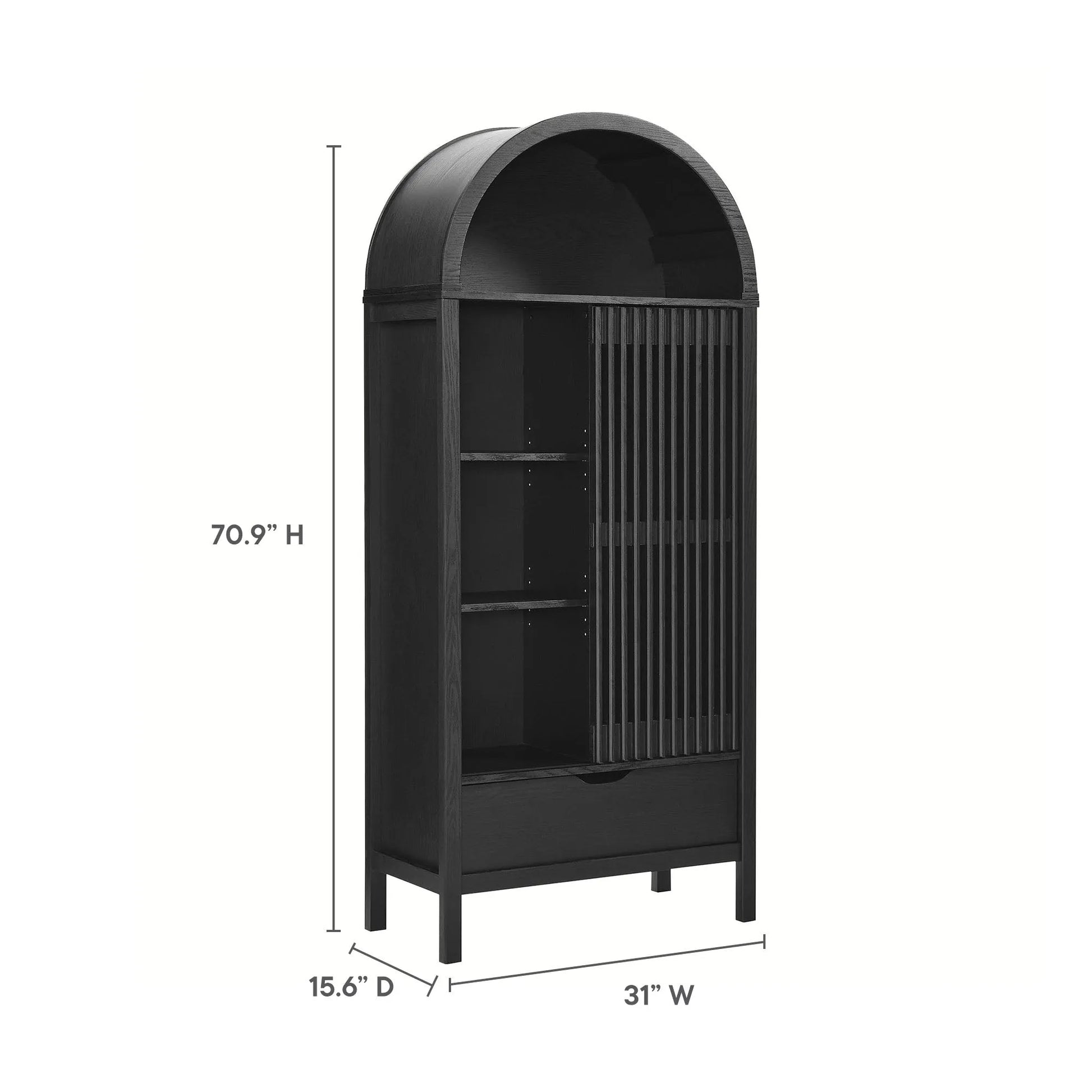 Vaughn 71" Arched Storage Display Cabinet by Modway EEI-7167 FredCo