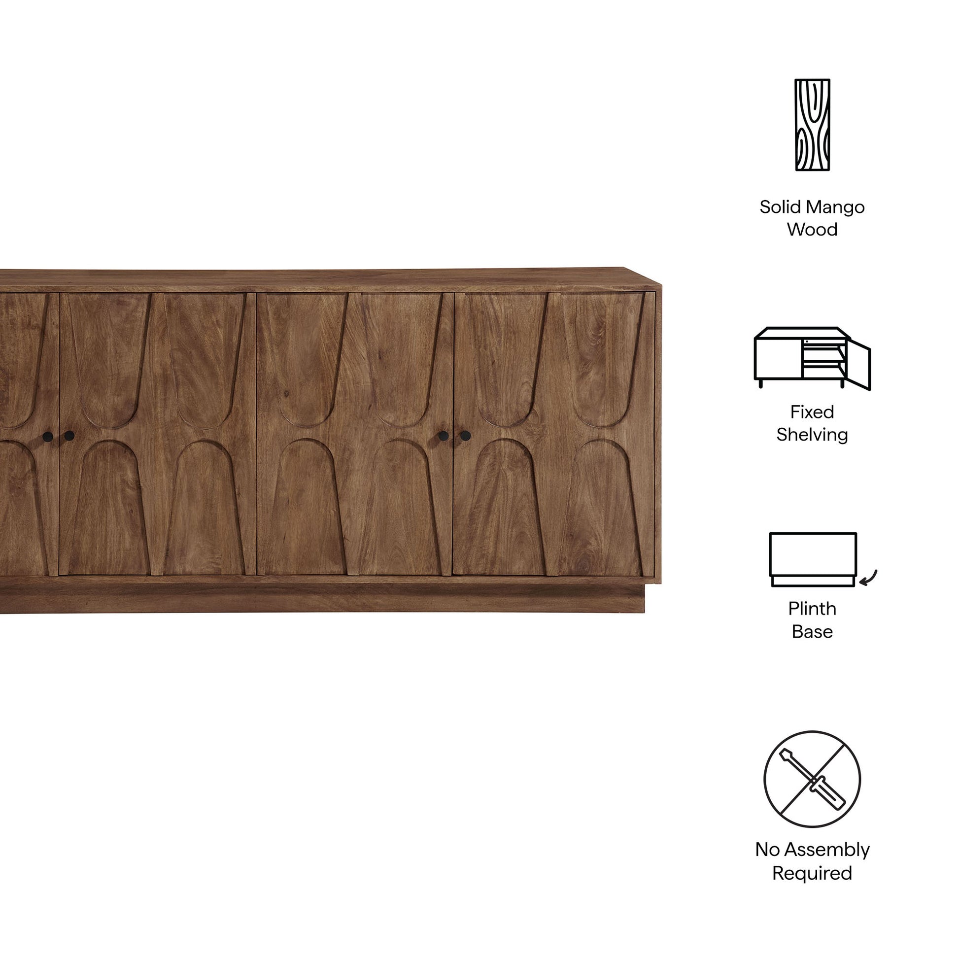 Veda 72" Mango Wood Sideboard Cabinet by Modway EEI-7285 FredCo