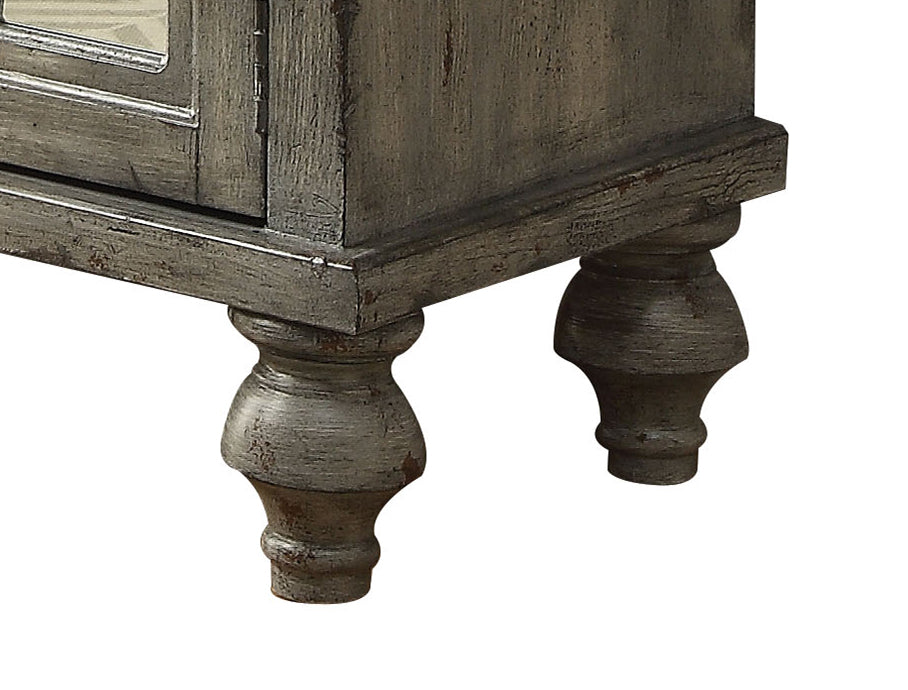 Velika Weathered Gray Finish Console Table w/ 1 Open Compartment Storage FredCo