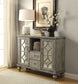 Velika Weathered Gray Finish Console Table w/ 1 Open Compartment Storage FredCo