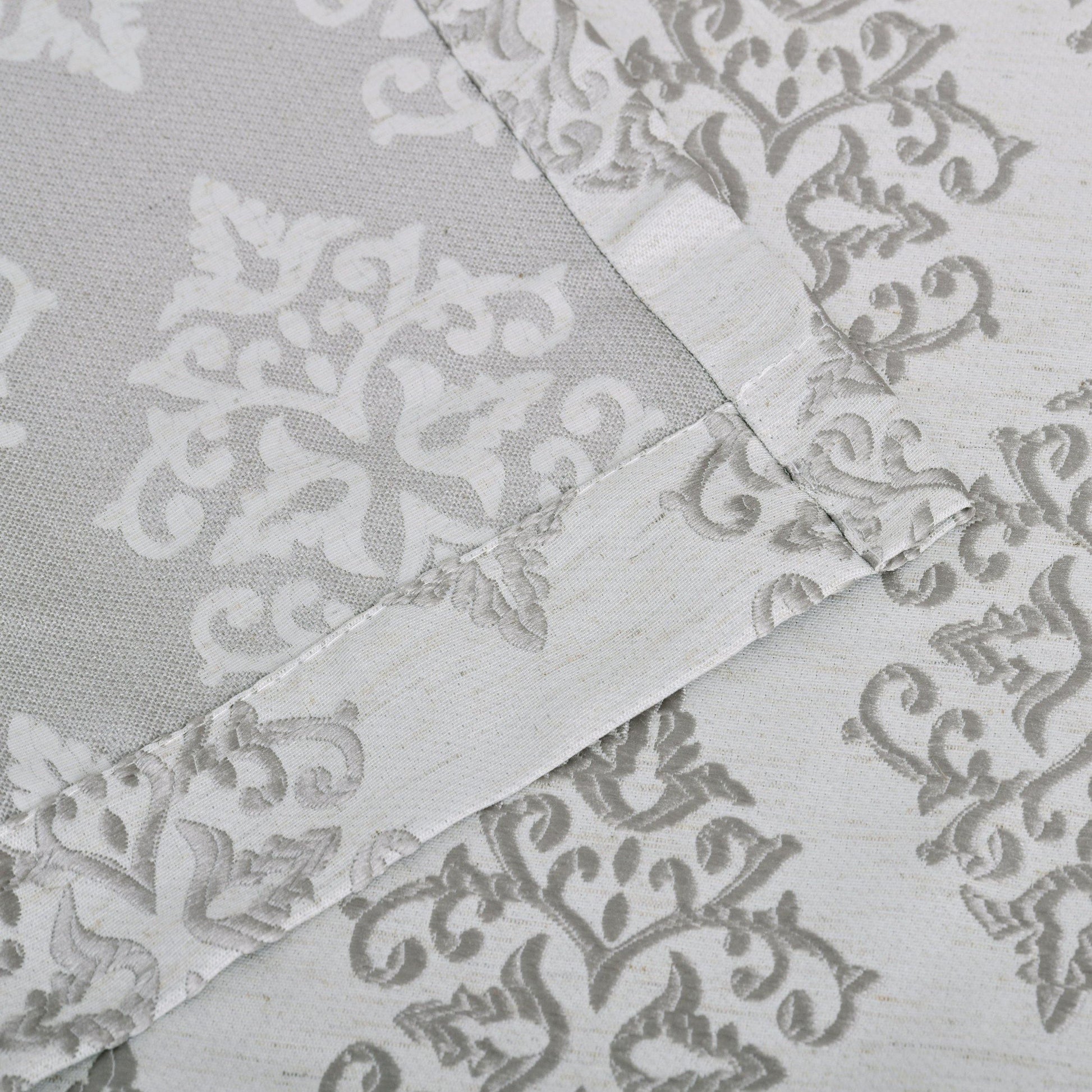 Venetian Damask Floral Jacquard Vintage Grommet Curtain Panel Set FredCo